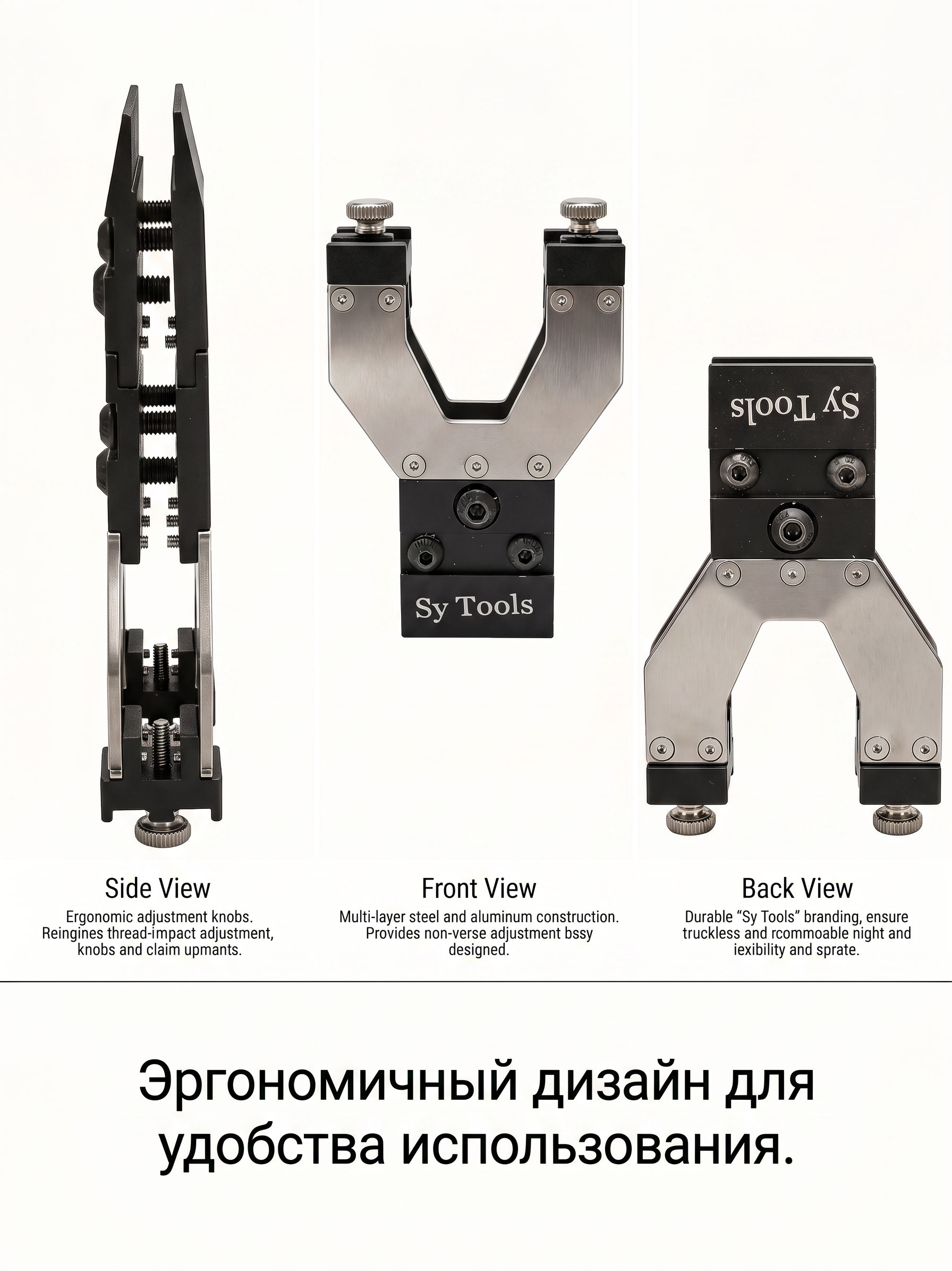 Универсальная Y-образная струбцина Y-01 — нержавеющая сталь 304 и алюминий 6061, для коротких/широких лезвий (30–300 мм) #2