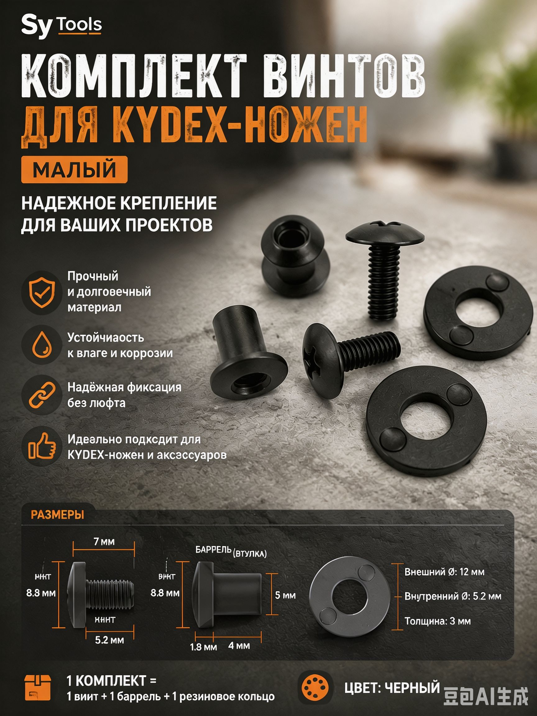 Винты для ножен Kydex, набор #75
